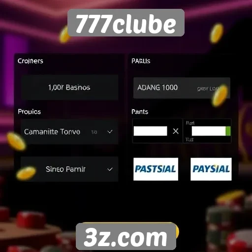 Opções de pagamento disponíveis no 777clube